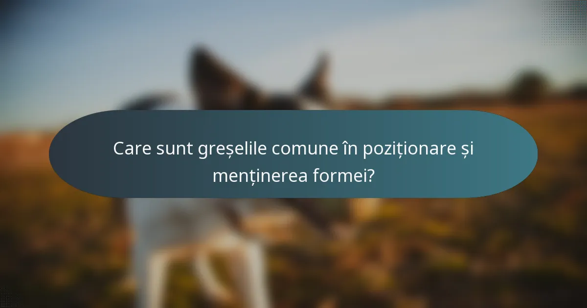 Care sunt greșelile comune în poziționare și menținerea formei?